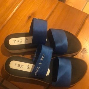 Rag & Bone blue slip on sandals